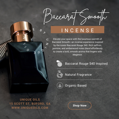 Unique Oils Luxury Incense - Baccarat Smooth (pack of 30)