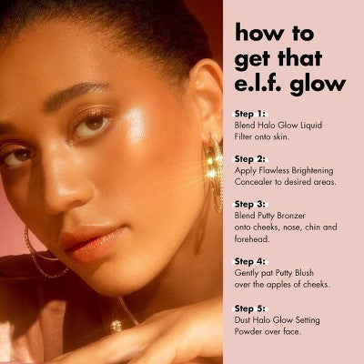 e.l.f. Halo Glow Liquid Filter Highlighter 0.5 Fair 1.06 fl oz - New