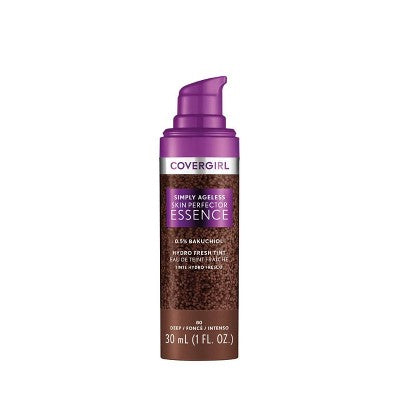 COVERGIRL Simply Ageless Skin Perfector Essence Vegan Foundation 80 Deep 1 fl oz - Imperfect Container