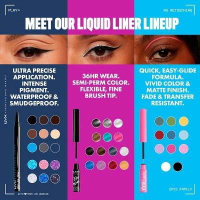NYX Professional Makeup Epic Wear Glitz Waterproof Metallic Liquid Eyeliner Shimmer Stitch 0.03fl oz - Imperfect Box