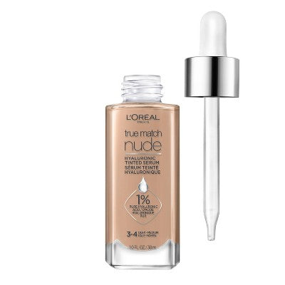 L'Oreal Paris True Match Hyaluronic Tinted Serum Makeup Skincare Hybrid 3-4 Light Medium - Imperfect Container