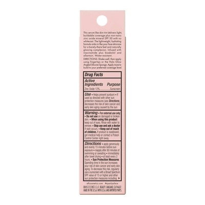 e.l.f. Halo Glow Skin Tint Light Coverage Foundation Mineral SPF 50 9 Medium Cool 1 fl oz - Imperfect Box