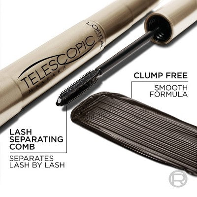 L'Oreal Paris Telescopic Original Washable Mascara 910 Blackest Black 0.27 fl oz - Imperfect Box