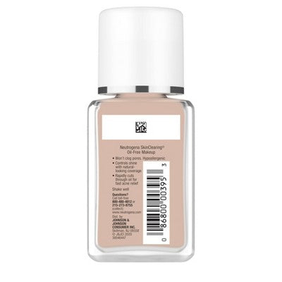 Neutrogena Skin Clearing Liquid Foundation 20 Natural Ivory 1 fl oz - Imperfect Container