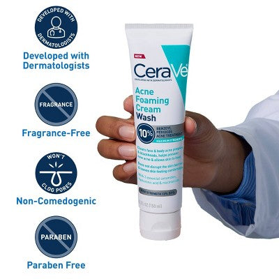CeraVe Acne Control Foaming Face Cleanser 10% BPO 5 fl oz - Imperfect Box