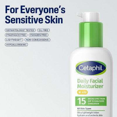 Cetaphil Daily Face Moisturizer Sunscreen Lotion SPF 15 Fragrance Free 4 fl oz - Missing Box